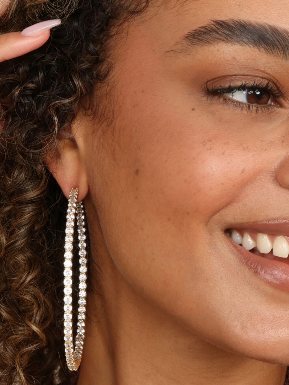 New! Melinda Maria Gold Heiress Hoops Earrings 3"